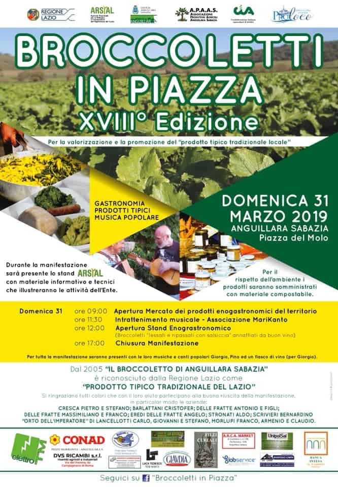 Anguillara, tutto pronto per "Broccoletti in piazza"