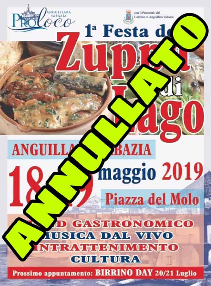 Anguillara, Festa della zuppa annullata causa maltempo