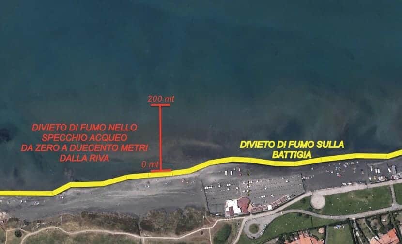 Le aree interessate dal divieto di fumo emesso dal sindaco Alessandro Grando