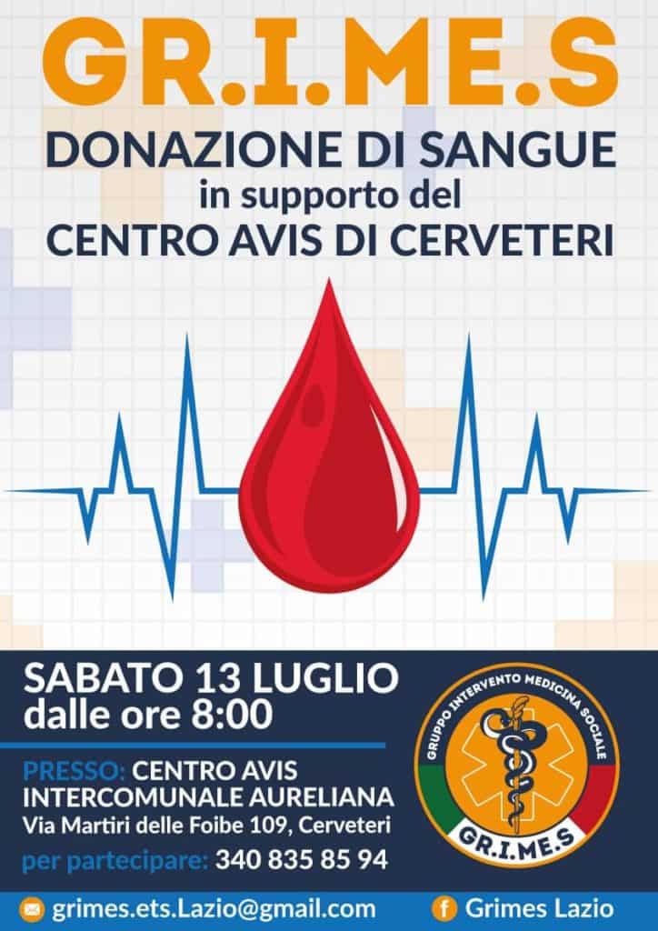 Cerveteri, sabato dalle ore 8:00 donazioni con Grimes e Avis
