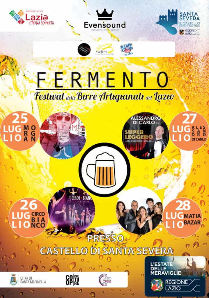 Santa Severa: dal 25 al 28 luglio prima edizione di Fermento, festival delle birre artigianali del Lazio