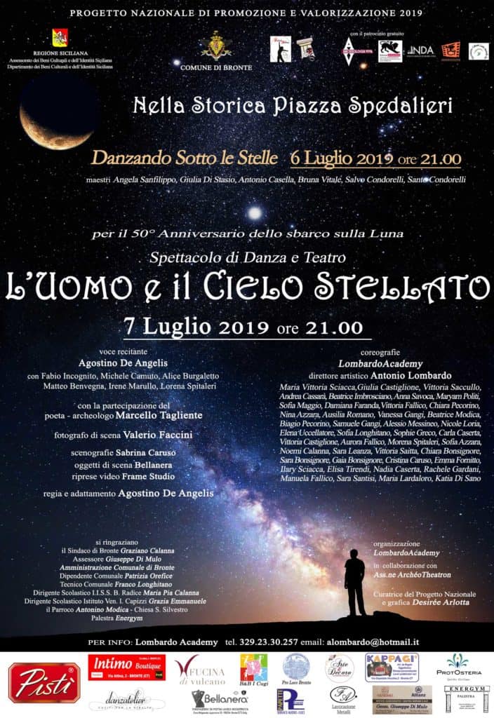 Bronte e lo spettacolo "L'uomo e il Cielo Stellato", regia Agostino de Angelis