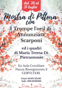 Cerveteri, Mostre artistiche con 'Trompe l'oeil' di Annunziata Scarponi