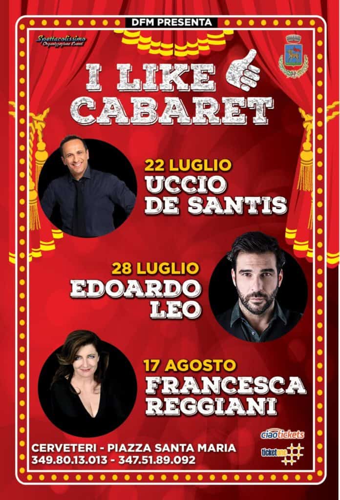 Cerveteri, estate con Uccio De Santis, Edoardo Leo, Giobbe Covatta e Francesca Reggiani