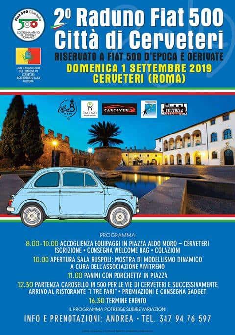 Cerveteri, domenica 1 Settembre il secondo raduno di Fiat 500