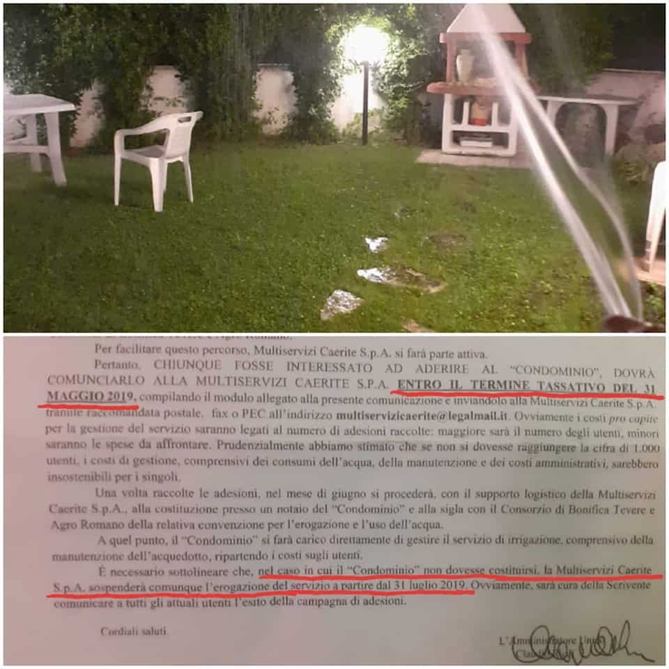 Cerenova, il servizio irriguo funziona ancora