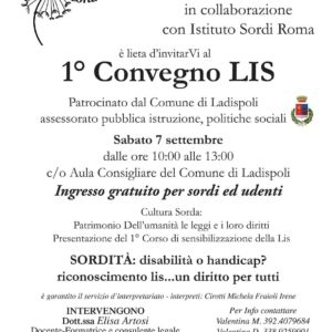 Sabato a Ladispoli il convegno sui diritti dei non udenti