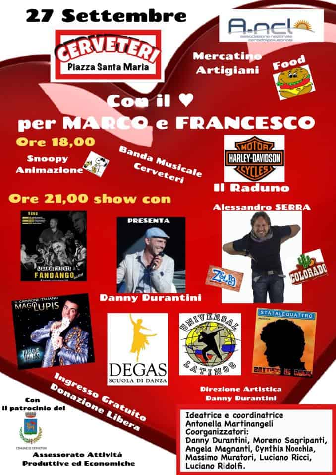 Cerveteri unita per Marco e Francesco