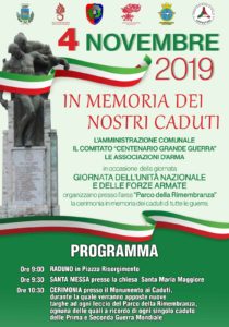 Cerveteri, il 4 novembre la cerimonia in Memoria dei Caduti