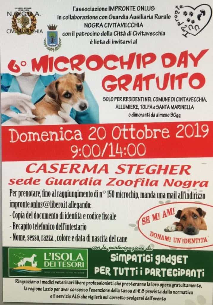 Civitavecchia, domenica 20 Ottobre il 6° Microchip Day Gratuito