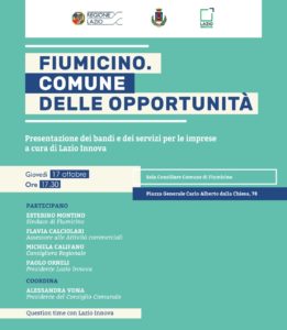 ''Finanziamenti regionali per le imprese. Domani la presentazione a Fiumicino''
