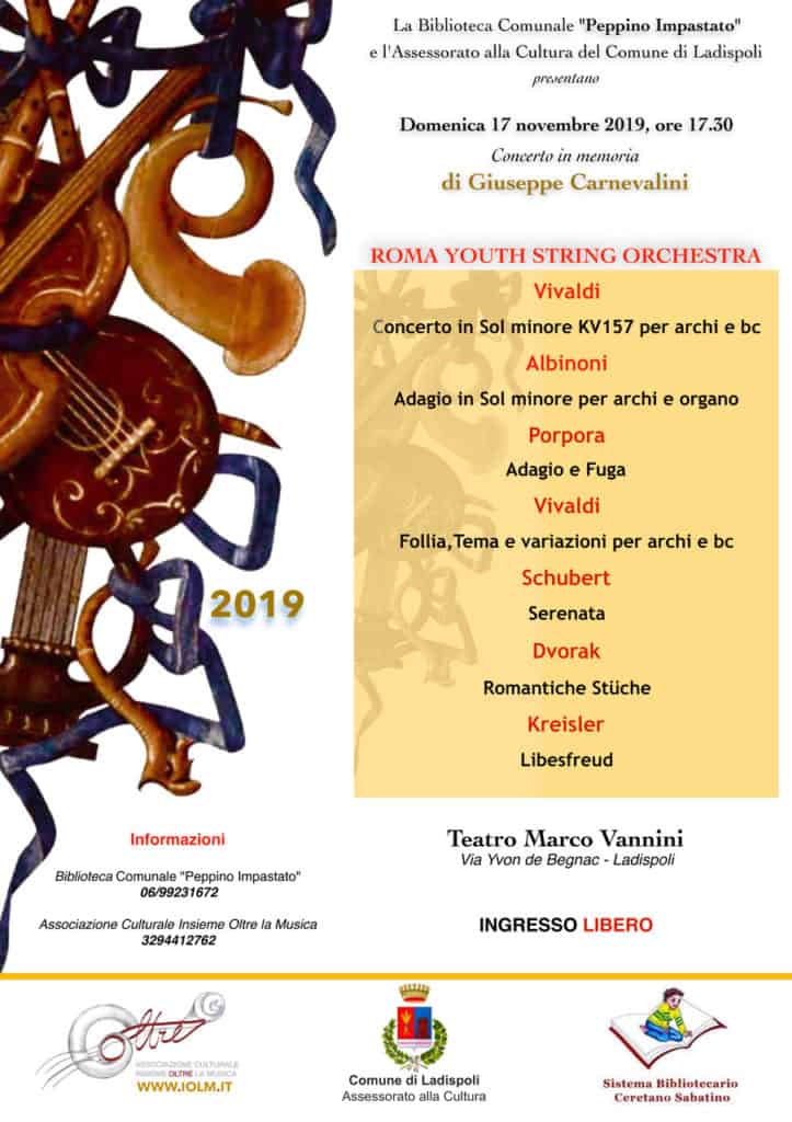 Ladispoli, il 17 al Teatro Marco Vannini la Roma Youth String Orchestra in concerto