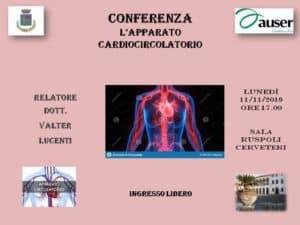 Cerveteri, a Sala Ruspoli la conferenza Auser 'L'apparato cardiocircolatorio'