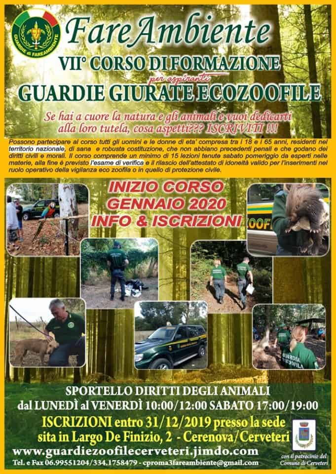 Cerveteri, diventa una Guardia Ecozoofila. Aperte le iscrizioni al VII° Corso di Formazione