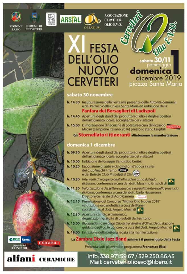 Cerveteri, nel weekend l’XI Festa dell’Olio Nuovo: ecco il programma completo