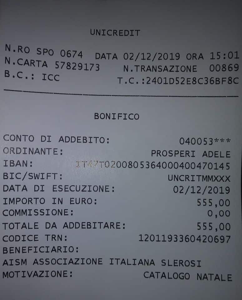 Natale di AISM, Cerveteri raccoglie 555 euro per la Ricerca Scientifica sulla Sclerosi Multipla 