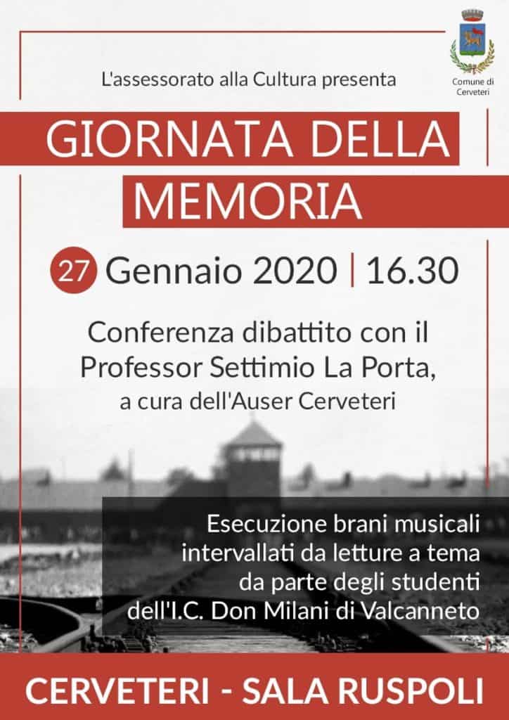 Cerveteri, lunedì con il professor Settimio La Porta conferenza per la Giornata della Memoria
