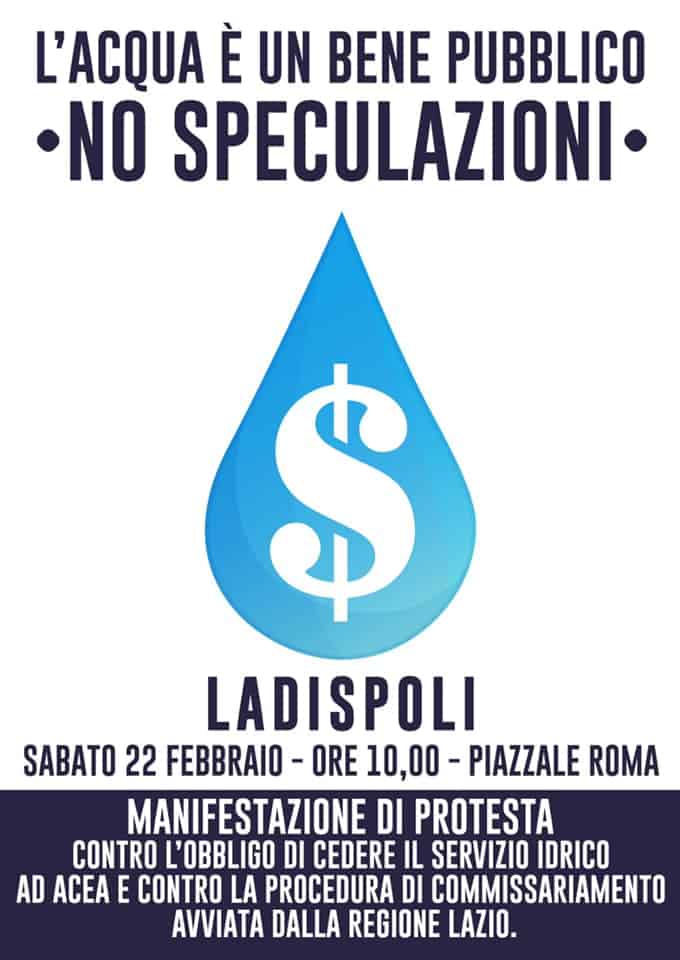 Grando: “L'acqua è un bene pubblico e Ladispoli lotterà per difendere i suoi diritti”