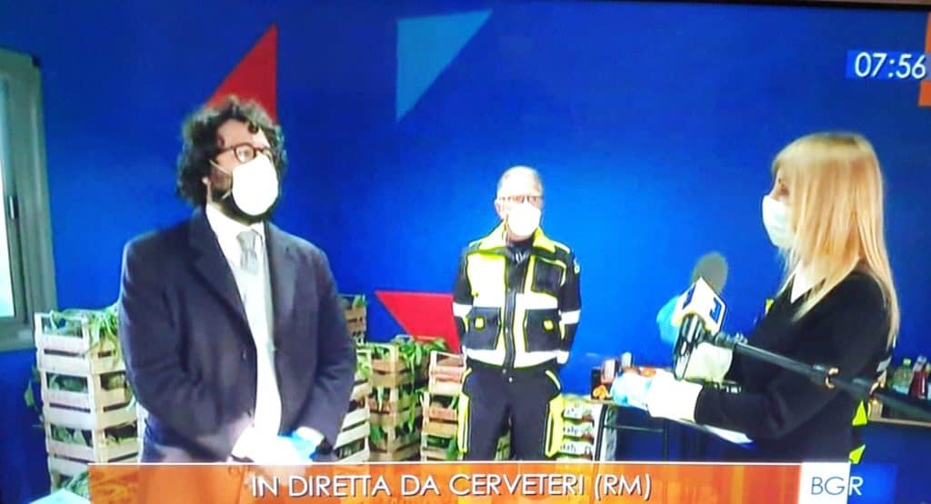 La tenda da campo della Prociv di Cerveteri su Buongiorno Regione