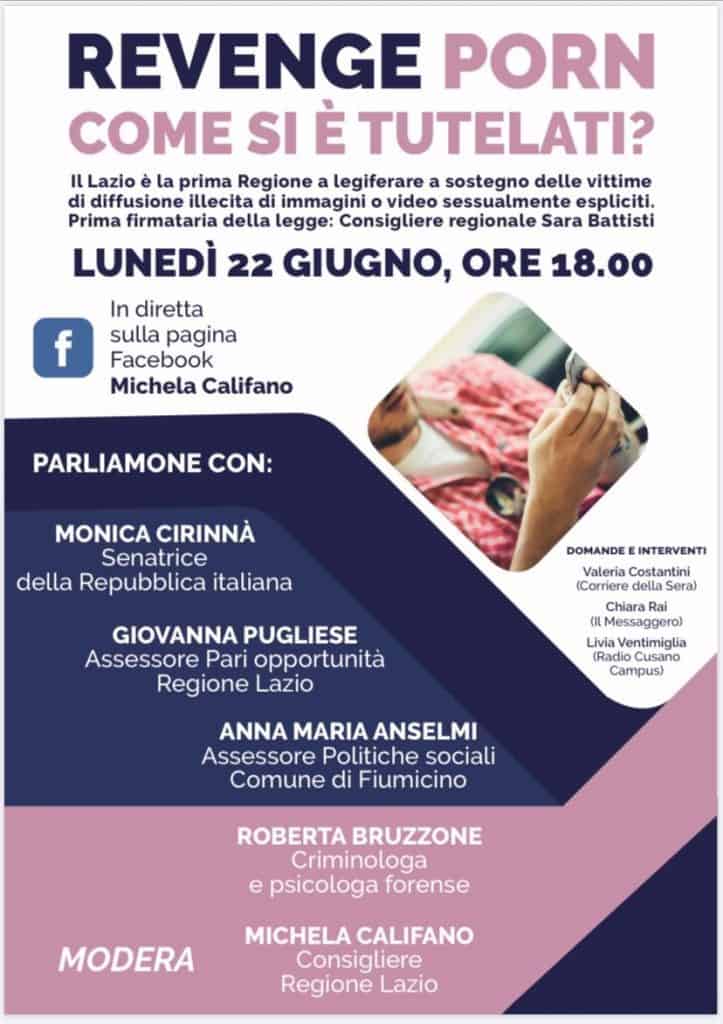Fiumicino: una conferenza su "Revenge porn, come si è tutelati?"