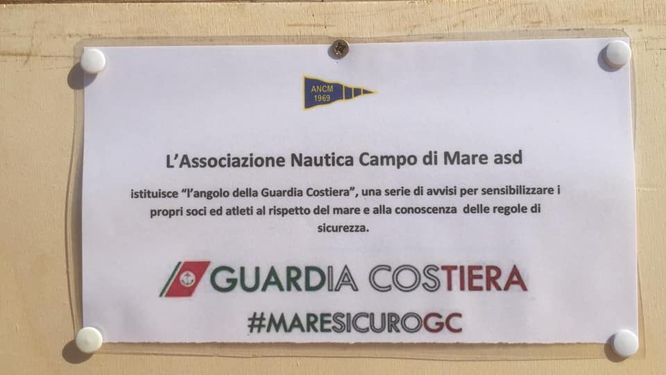 Mare Sicuro: l'Ass. Nautica Campo di Mare istituisce l'angolo della Guardia Costiera