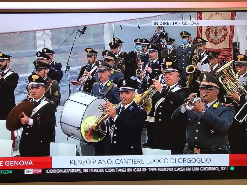 Cerveteri, il Luogotenente Carica Speciale Alessandro Cicchirillo nella Banda Musicale dei Carabinieri all’inaugurazione del nuovo Ponte di Genova