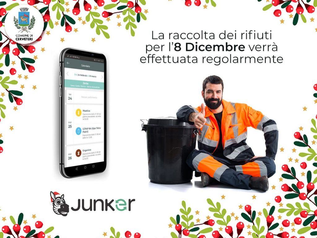 Cerveteri, igiene urbana: il giorno dell'Immacolata Concezione servizio porta a porta regolare