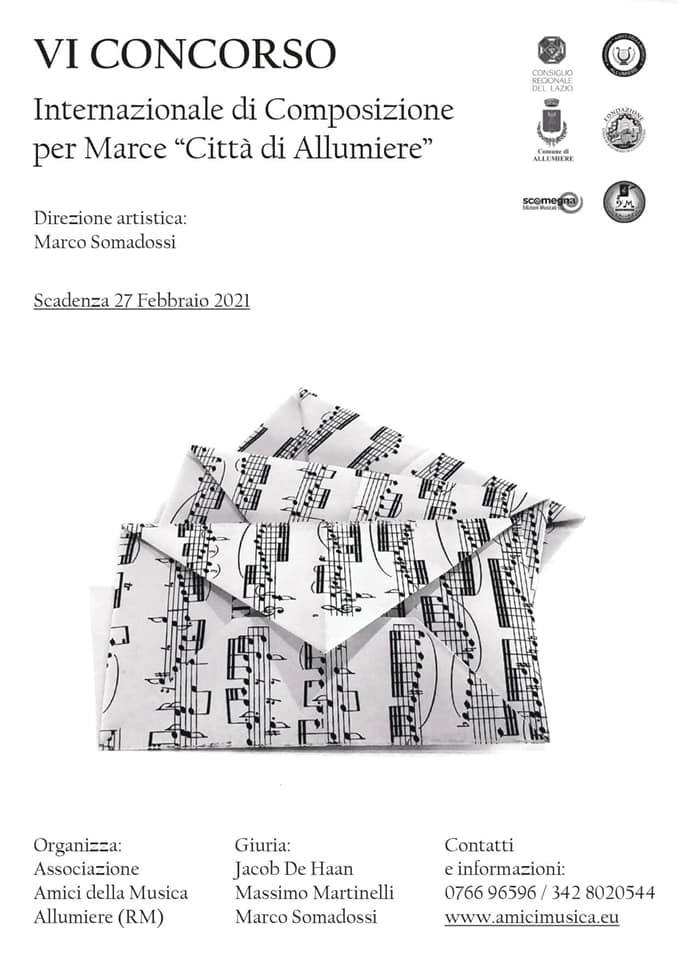 Allumiere: al via la VI edizione del concorso internazionale di composizione per marce