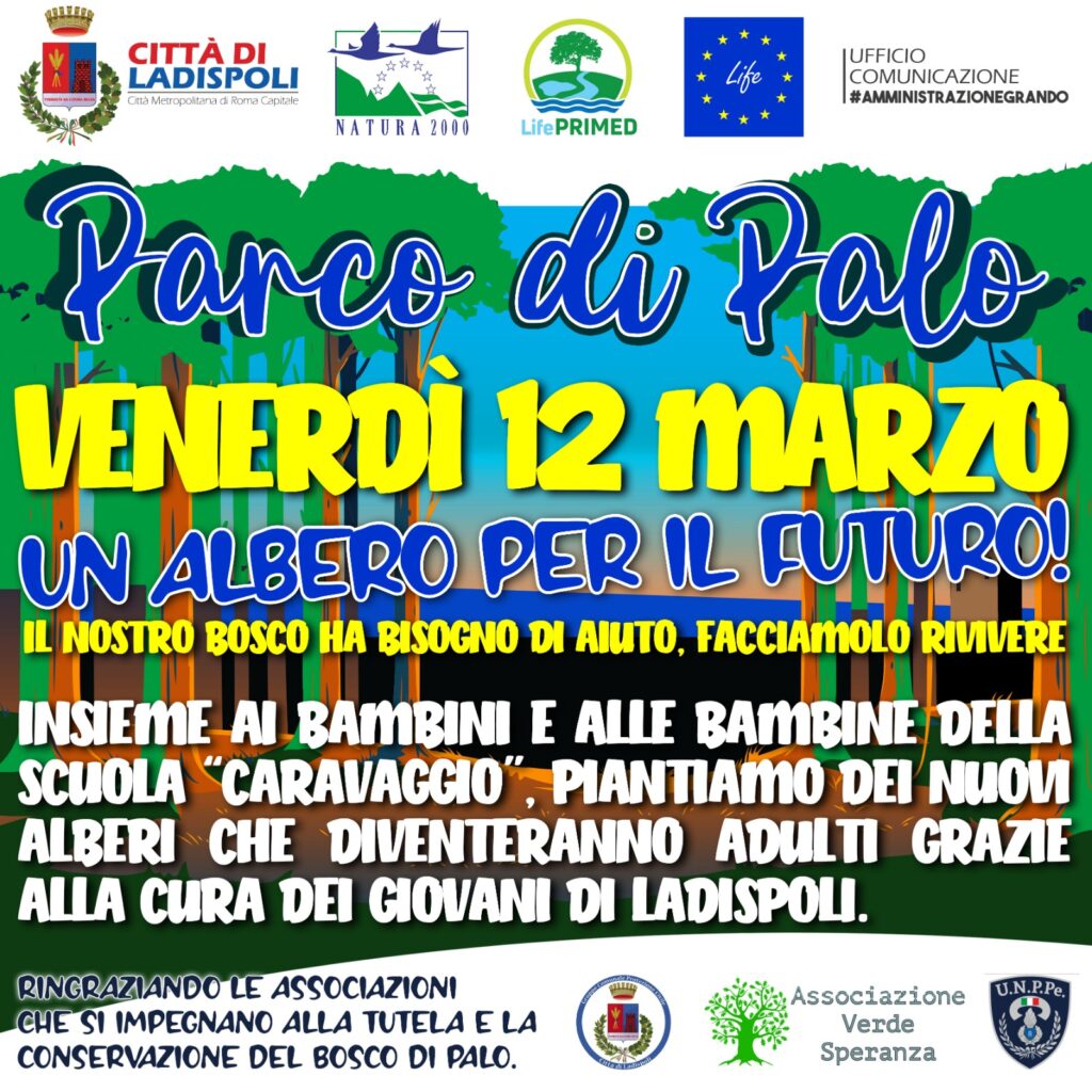 Ladispoli, gli alunni della scuola Caravaggio mettono a dimora nuove alberature al bosco di Palo