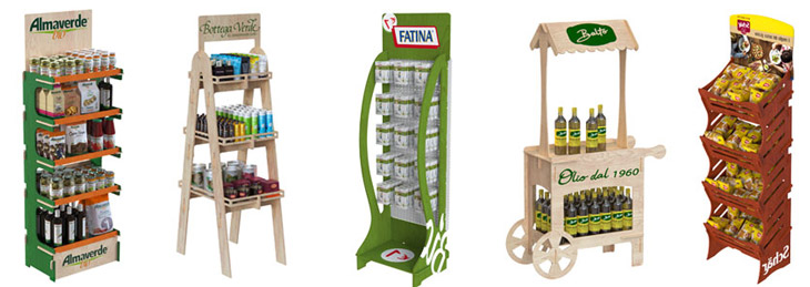 scaffali espositori prodotti negozio