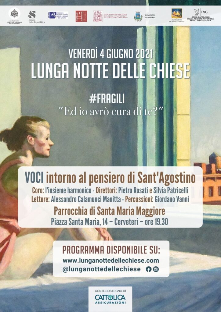 Cerveteri: alla chiesa Santa Maria Maggiore "Voci intorno al pensiero di Sant'Agostino"