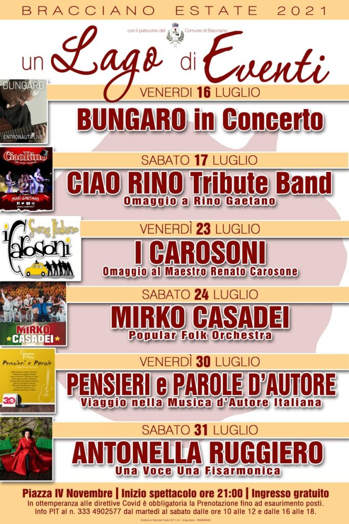 Bracciano: luglio ricco di appuntamenti con un “Lago di Eventi”