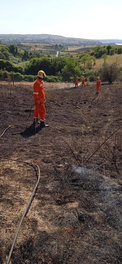 Anguillara, incendio minaccia abitazioni. Sul posto i vigili del fuoco di Bracciano, Cerveteri e volontari