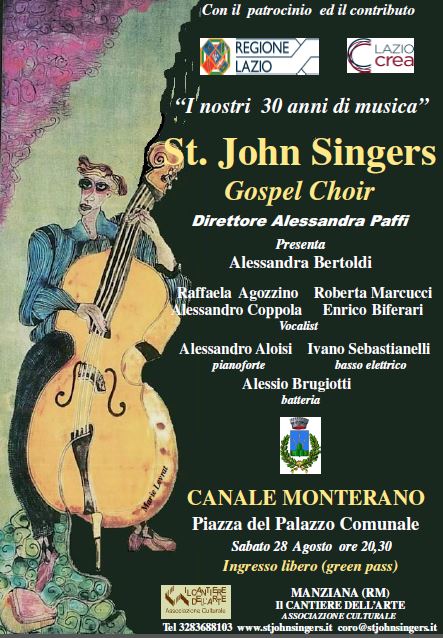 St John’s Singers: concerti per i 30 anni il 22 agosto a Manziana il 28 agosto a Canale Monterano