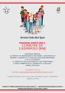 Ladispoli inserito nei progetti del Servizio Civile Anci Lazio 2022: 5 posizioni aperte al Comune