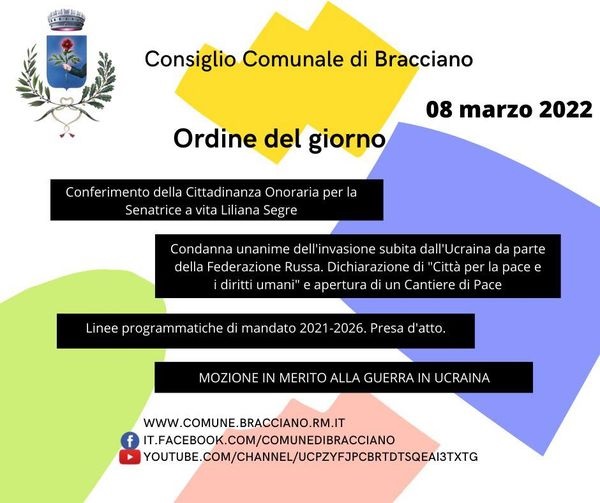 Ucraina consiglio comunale Bracciano
