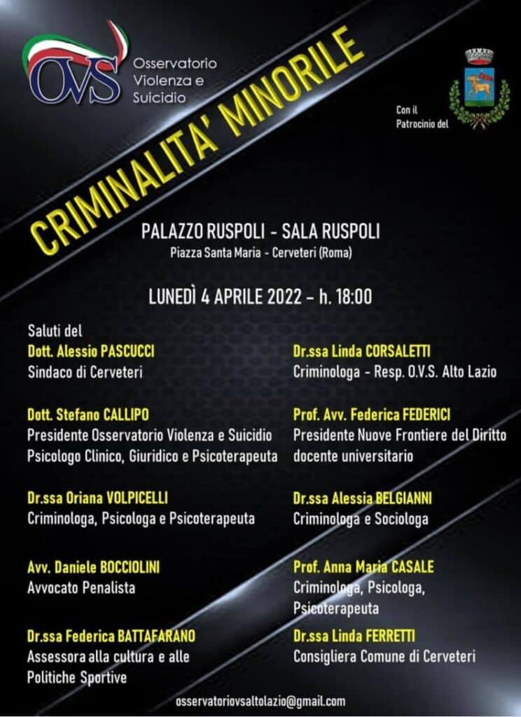 atti criminosi adolescenti Cerveteri