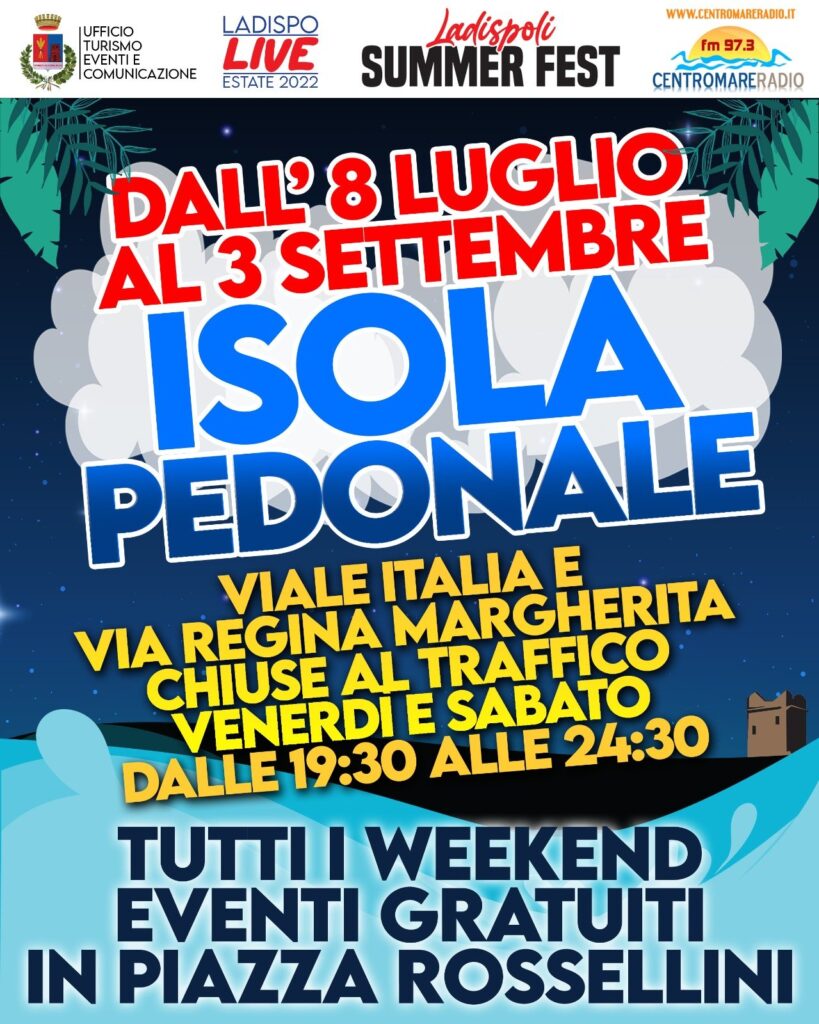Ladispoli, tutti i venerdì e i sabato sera tornano le aree pedonali