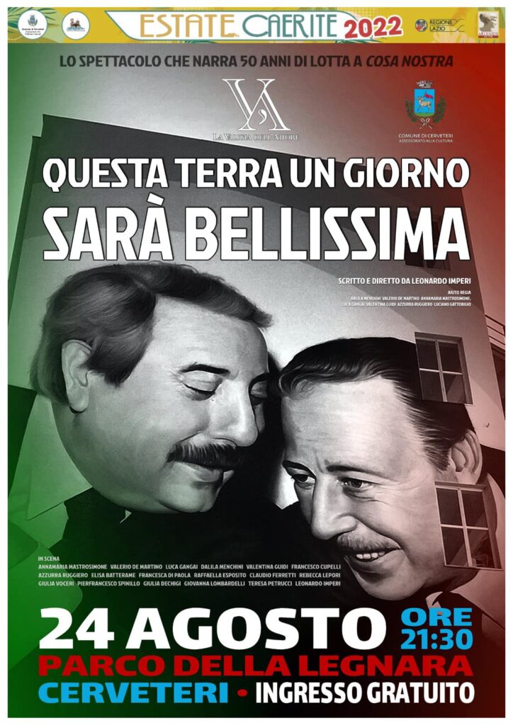Cerveteri, Al Parco della Legnara “Questa terra un giorno sarà bellissima”: spettacolo teatrale sulla lotta alla mafia