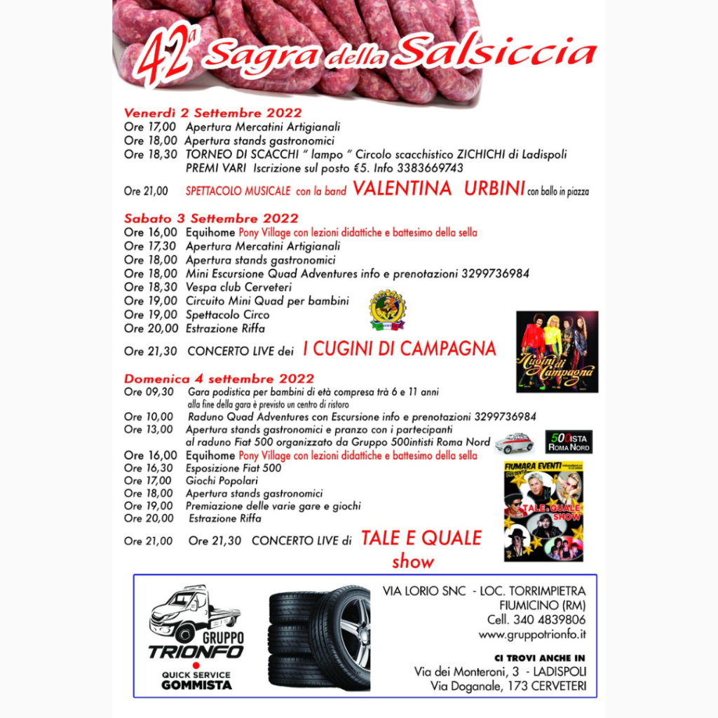 A Borgo San Martino la 42esima edizione della Sagra della Salsiccia