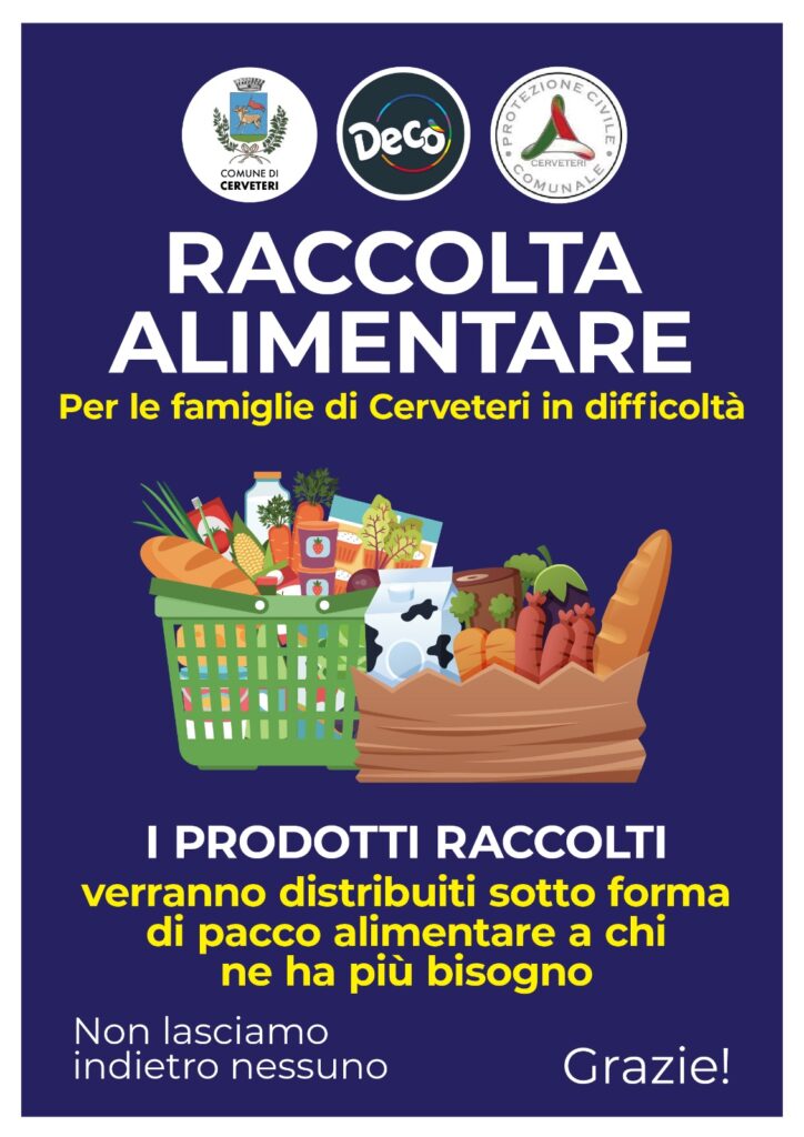 Sabato maxi-raccolta alimentare al Conad e al Decò di Cerveteri