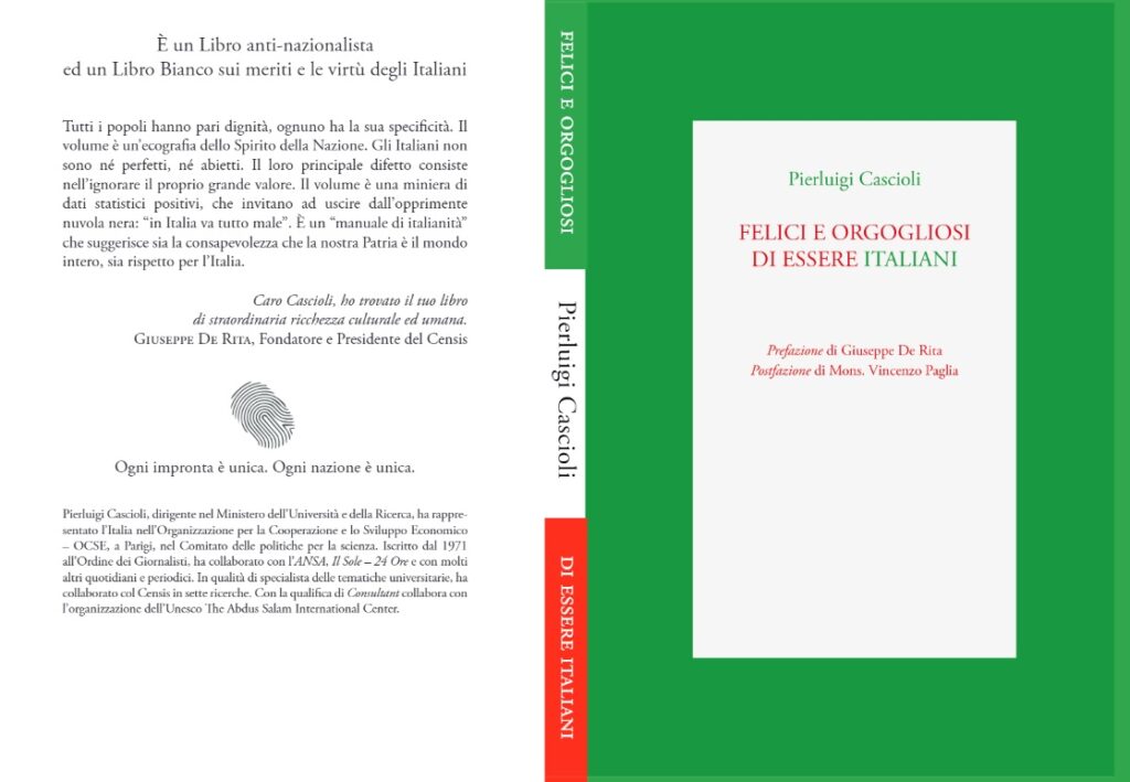 Pubblicata la nuova edizione del libro firmato da Pierluigi Cascioli, "Felici e orgogliosi di essere italiani"