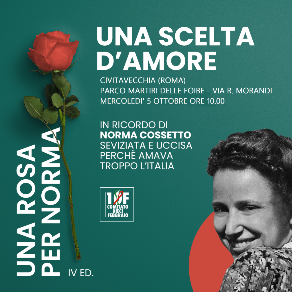 "Una rosa per Norma Cossetto", il 4 ottobre la manifestazione a Santa Marinella