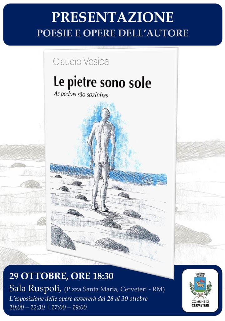 Le Pietre Sono Sole, a Cerveteri la presentazione del nuovo libro di Claudio Vesica