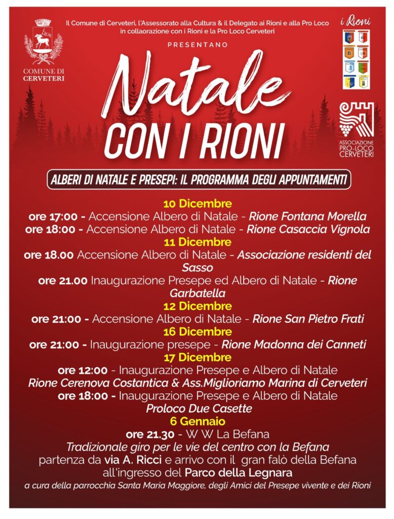 A Cerveteri arriva "Natale con i Rioni"