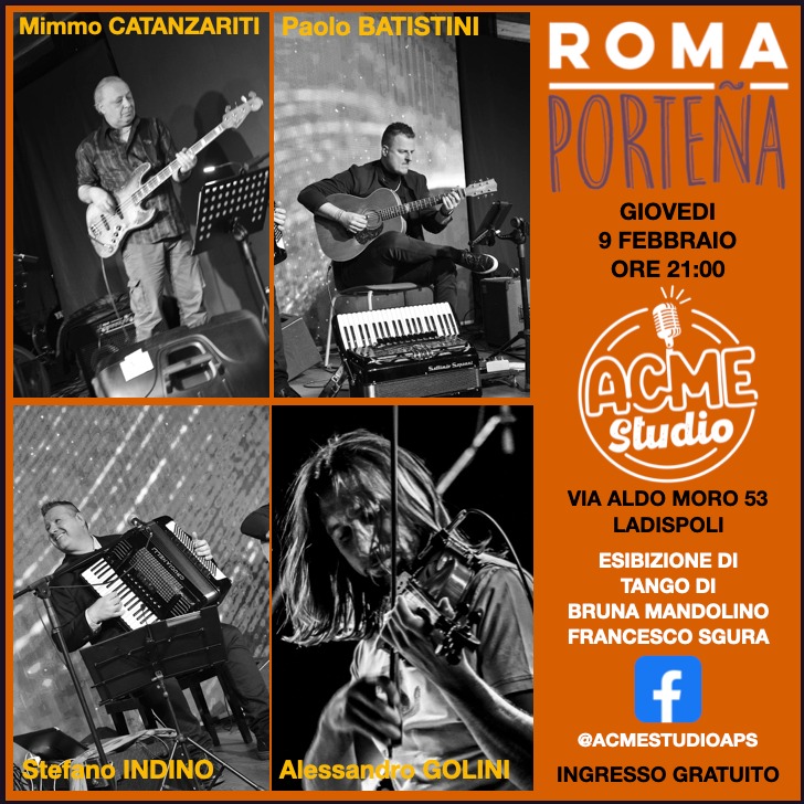Ladispoli, stasera da Acme Studio il concerto di presentazione del nuovo disco di Stefano Indino: Roma Porteña