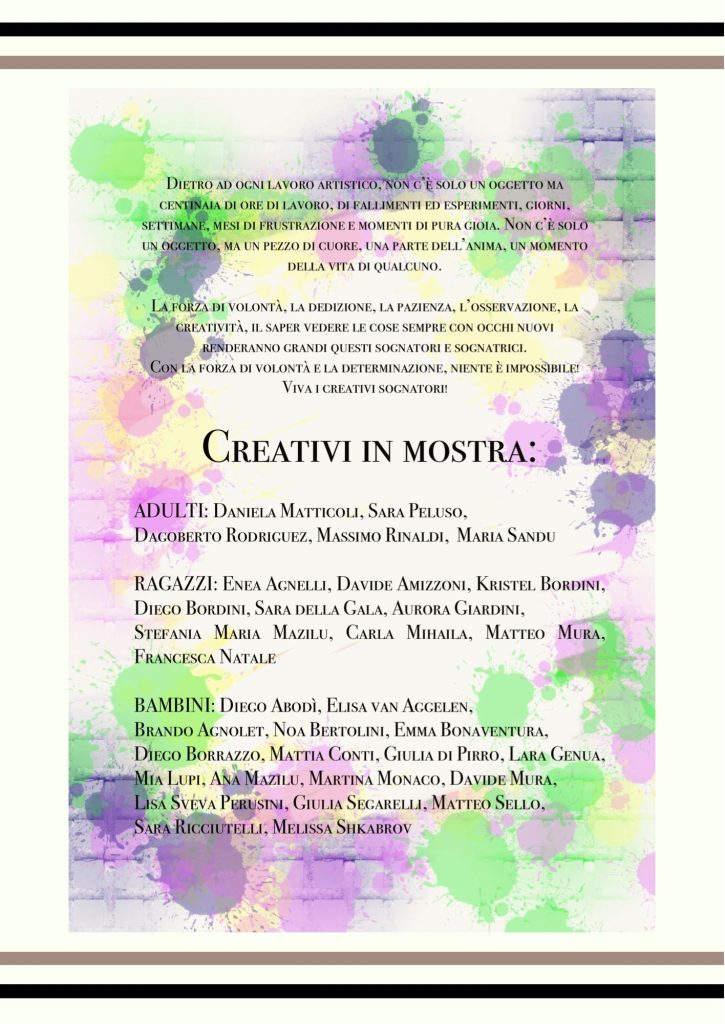 Domenica 4 giugno a partire dalle ore 16:30, a Palazzo Ruspoli si terrà la mostra d'arte "Generazioni a Confronto", organizzata da Tiziana Rinaldi