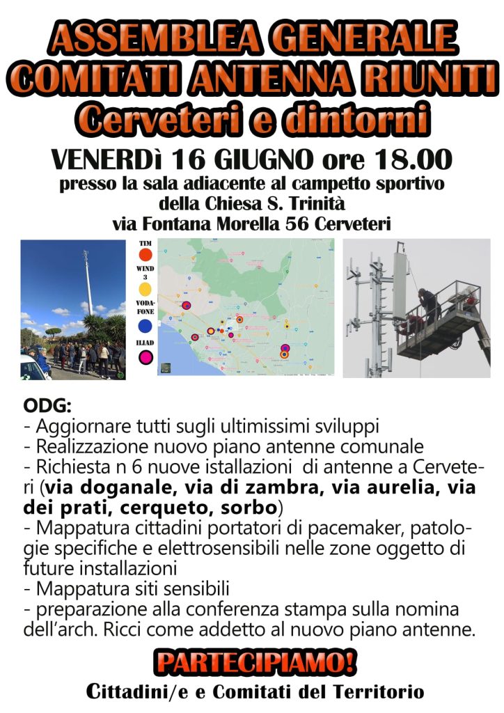Cerveteri, antenne telefonia: venerdì i cittadini si riuniscono in  assemblea