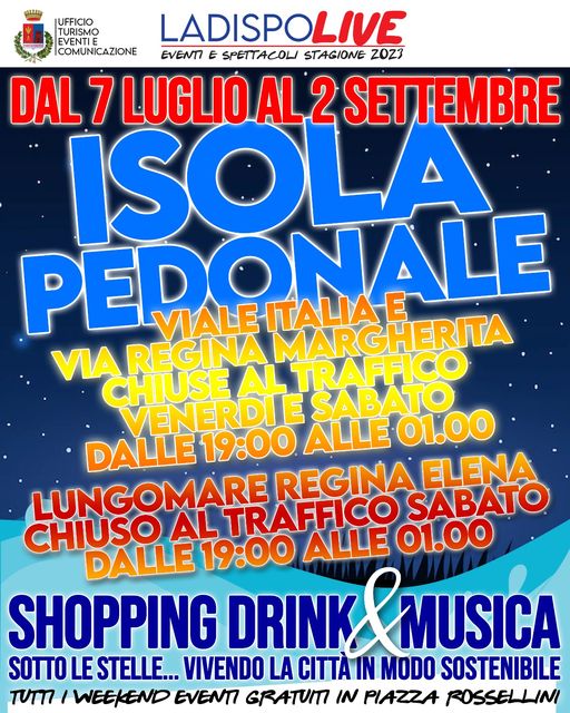 Ladispoli, dal 7 luglio torna l'isola pedonale in Viale Italia