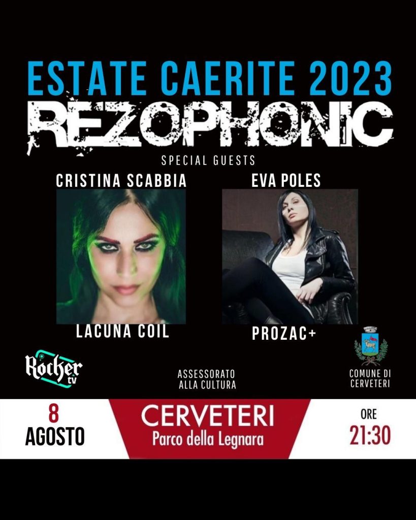 Estate Caerite 2023: stasera Rezophonic con Cristina Scabbia e Eva Poles